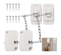 2PCS Window Locks Child Safety, Versatile Window Restrictors for UPVC, Adjustable Sliding Window Safety Locks, Self Adhesive Window Locks, Refrigerator Lock with Key Child Pet Child Safety Cable Lock