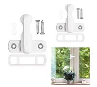 2Pcs Window Locks, Upvc Door Security Sash Jammer Home Security Door Lock Window Buckle, Window Anti-Theft Lock for UPVC/PVC Door/Window Restrictor Lock（White）