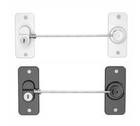 2pcs Window Restrictors, Self-Adhesive Safety Window Locks Home Security Cable Restrictors for UPVC Windows, Fridge Door, Pet Safety, Childproof (White & Black)
