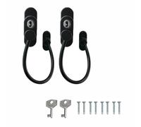 2Pcs Window Safety Lock, Window Restrictor Locks Versatile Refrigerator Lock with 2 Keys for Children Security (Black)