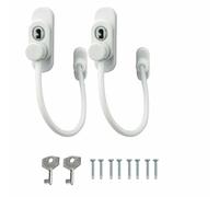 2Pcs Window Safety Lock, Window Restrictor Locks Versatile Refrigerator Lock with 2 Keys for Children Security (White)