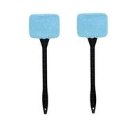 2PCS Windshield Cleaner, Car Inside Window Glass Cleaning Tool with Long Handle, Auto Windscreen Cleaning Wiper for Interior & Exterior Glass, Blue