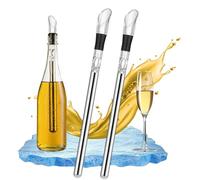 2PCS Wine Cooler Stick Set, Stainless Steel Wine Chiller Sticks with Aerator Pourer Drip-Free Wine Bottle Cooler & Chiller Rod for White, Red Wine, Champagne and Beer - Ideal Wine Accessories Gift Set