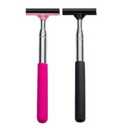 2PCS Wing Mirror Wiper, Car Squeegee, Retractable Car Mirror Wiper, with Soft Sponge Grip, Portable Mirror Wiper, Ideal for Rainy and Foggy Weather, Black Pink