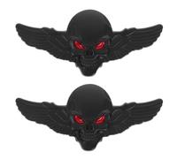 2pcs Winged Skull Car Decal Black Metal Scratch-Resistant Universal
