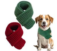 2pcs Winter Knitted Scarf for Dogs Warm Bandanas Christmas Holiday Decoration Scarf for Small Medium Large Dogs