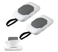 2PCS Wipes Dispenser Wet Wipes Dispenser Box Reusable Baby Wipes Dispenser with Handle Ideal for Strollers and Travel Easy Extraction and Refillable BPA-Free