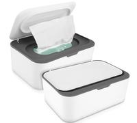 2Pcs Wipes Dispenser Wipe Holder with Lid Refillable Wet Tissue Container Keeps it Fresh Dustproof Wet Tissue Cases for Home Bedroom