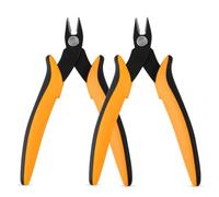 2pcs Wire Cutters, Micro Flush Electrical Bulk Wire Snips Clean Cut Pliers Diagonal Small Side Precision Mini Cutters Snips with Soft Grip for DIY Craft Electronics Crafts Jewelry(Yellow)