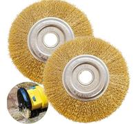 2Pcs Wire Wheel Brush for Ryobi Patio Cleaner, 115mm Wire Brush Replacement for Ryobi RAC814 RY18PCA-0 OPC1800 OPC1815 EFB 400/401, with 16mm Arbor Hole, for Rust, Block Paving, Joint Debris Cleaning