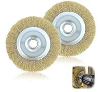 2Pcs Wire Wheel Brush for Ryobi Patio Cleaner Wire Brush Replacement for Ryobi RAC814 RY18PCA-0 OPC1800 OPC1815 EFB 400/401, with Arbor Hole, for Cleaning Rust Joint Debris(115 x 16 x 10mm)