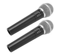 2PCS Wireless Microphone Set ABS Dynamic Mic System with Receiver for Singing Karaoke, Stable Wireless Transmission for Home Entertainment
