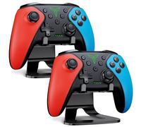 2pcs Wireless Switch Controllers for Nintendo Switch/Switch 2/Lite/OLED with Stands, Pro Controller with Turbo, Programmable Back Buttons, Vibration, 6-Axis Gyro, 1000mAh Battery for iOS/Android/PC