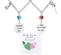 2pcs Witch Friend Necklace Musical Merchandise, Because I Knew You I Have Been Changed for Good Gifts Friendship Matching Jewelry Musical Merch Movie Merch for Women Sister Friends