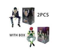 (2pcs With box) HunterHunter Anime Figure Phantom Troupe Hisoka Action Figure Noodle Stopper Room Decoration Noodle