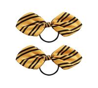 2PCS Wizard Stripe Hair Ties Women Costume Accessories Magical Knotted Hair Bow Halloween Party Decorations Yellow for Harry