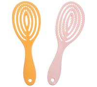 2pcs Women Detangling Brush, Hollow out ABS Hair Comb for Scalp | Arc Shape, Smooth Teeth and Ergonomic Handle, Faster Blow-dry for Long Thick Hair at Home Random Color