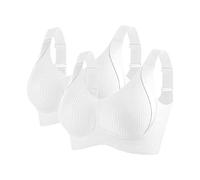 2Pcs Women Everyday Bras, Push Up Underwear Lounge Lingerie Breathable Wireless Bras Full Coverage Minimizer Bra Support Comfortable Bralette Comfort Wirefree Non Padded Sports Bra