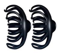 2pcs Women Hair Claw Clip Retro French Style Large Black Plastic | Sturdy Resin Build, Easy Wear for Loose Strands, Chic Simple Design, Elegant Black Finish