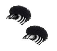 2PCS Women Lady Girl Magic Hair Styling Clip Do Beehive Hair Styler Tool Charming Bump It Up Volume Inserts Stick Bun Maker Hair Comb Hair Accessories (Black)