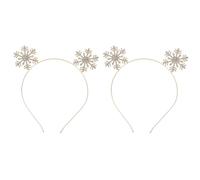 2pcs Women Rhinestone Snowflake Headband Christmas Hair Accessory | Golden Party Piece, Lightweight Cosplay Headdress, Daily Head Decoration, Comfortable Wear and Sturdy Finish