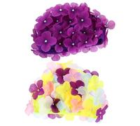 2pcs Women’s Floral Swim Cap with 3d Petals for Beach Training | Stretchy Bathing Hat, Waterproof ABS Polyester Cloth Build, Maintains Hairstyle, Purple Floral Design