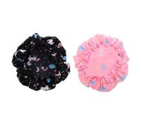 2pcs Women Shower Cap Waterproof EVA Lovely Unicorn Bathing Hat | Pink and Black Two Pack, Easy Use for Makeup Removal and Facial Cleansing, Uk Style