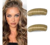 2Pcs Womens Blonde Fluffy Hair Pad Invisible Bump it Up Clip for Volume Hair Base Insert Tool Styling Increased Comb