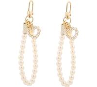 2Pcs Women's Imitation Pearl Chain,Golden Car Key Chain Backpack Key Pendant Accessories Key Ring Charm Gifts,Love Heart Car Keychain,Keyrings, Keychains and Charms