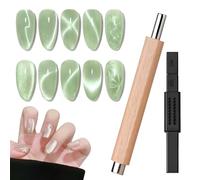 2Pcs Wood Color & Black Cat Eye Nail Art Magnets Cateye Magnet, Gel Nail Polish Tools Cat Eye Nail Products, Gel Polish Nail Tools