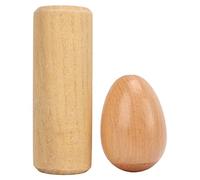 2PCS Wood Egg Shaker Set, Hand Percussion Instrument, Safe Musical Toy for Kids with Non Angular Design, Lightweight Latin Percussion Instruments for Rhythm Development and