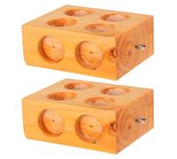 2pcs Wood Friction Test Block Slider 6 Hole Wooden Physics Experiment | Inclined Planes, Force Experiments, Home Study Use, Khaki Finish, Students, Easy to Transport