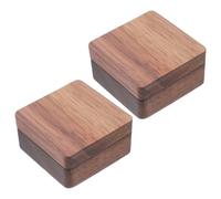 2pcs Wood Grain Coin Holder Coin Storage Organizer Solid Black Walnut Box Unique Artistic Design Display Stand Protective Storage and Giftgiving Occasions