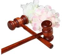 2Pcs Wood Judge Gavels Auction Court Gavels Wooden Judge Hammers Wood Hammer Props Judge Costume Accessories for Lawyer Courtroom Desk Accessories (3.2 x 6.7 x 17.4 cm)
