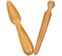 2pcs Wood Massage Stick Massager for Feet and Legs, Natural Wood | Easy to Hold Design, Smooth round Edges and Pointed Side, Home or Hotel Use after Long Walk