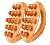 2PCS Wood Massage Tools with Handle 14 Beads Wooden Massage Roller Lymphatic Drainage Massager Tools for Body Shaping Cellulite Massaging Gua Sha