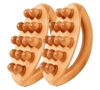 2PCS Wood Massage Tools with Handle 14 Beads Wooden Massage Roller Lymphatic Drainage Massager Tools for Body Shaping, Cellulite Massaging, Gua Sha Wood, Lymphatic Drainage