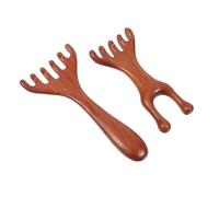 2pcs Wood Scalp Massage Comb, 6 Teeth and 5 Teeth, Wide Tooth | Handmade Scalp Massage Comb, Face Massager, Portable Daily Care for On-the-go Spa Massage