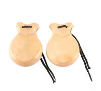 2Pcs Wood Spanish Castanets, Flamenco Castanets For Adults for Solid Wood Enhance Your Performance Suitable Set Of 2(Wooden)