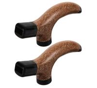 2pcs Wood Trekking Pole Handle Adapter for Hiking Sticks Secure Grip | Replacement Grip, Nonslip Support on Wet Ground, Comfort and Shock Reduction, Wood Finish
