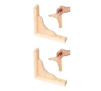 2pcs Wood Triangular Shelf Bracket with Screws for Floating Shelves | Solid Wood, Unfinished Natural Finish, Decorative Corbel Accent, Rental-friendly Upgrade for Narrow Hallways