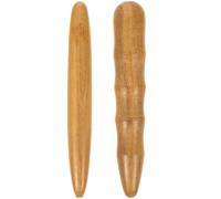 2Pcs Wooden Acupressure Massage Sticks - Ergonomic Design for Full Body and Foot Massage, Light Brown, Compact and Durable
