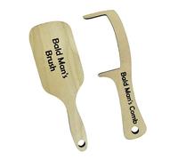 2Pcs Wooden Bald Man's Comb And Brush Toothless Combing Brush For Friend Bald Man Grooming Tool Funny Novelty Hair Comb