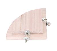 2Pcs Wooden Bird Perches Stand | Fan - Shaped Platform for Parrots/Hamsters/Small Pets | Authentic Sustainable Wood | Easy Install with Screws & Gaskets