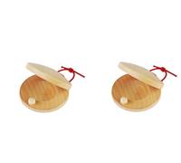 2Pcs Wooden Castanet, Percussion Instrument - Hand Finger Castanets, Wood Castanets Classroom DIY Rhythm Music Musical Instrument Folk and World Hand Percussion