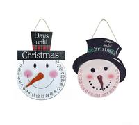 2pcs Wooden Christmas Countdown Advent Calendar Santa Claus Hanging Sign Holiday Decoration 8.6x11.4 Inch Festive Wall Door Display Red(1)