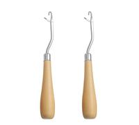2Pcs Wooden Curved Latch Hook Useful Wooden Handle Latch Hooks Crochet Needle DIY Craft Crochet Tool Set for Artistic Crafts Carpet Repair