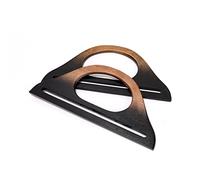 2Pcs Wooden D-Handle (25.5 x 12cm) Vintage Gradient Bag Handle for DIY Replacement Clutch Bag,Beach Bag,Woven Bag,Tote Bag