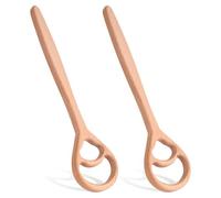 2pcs Wooden Danish Dough Whisk, 12.2" Dutch Wood Bread Whisk Sourdough Mixing Mixer Tool for Pizza Dough Batter Baking Food-Safe Home Kitchen Tools Supplies