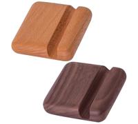 2pcs Wooden Desktop Mobile Phone Stand for and Tablet, Simple Holder